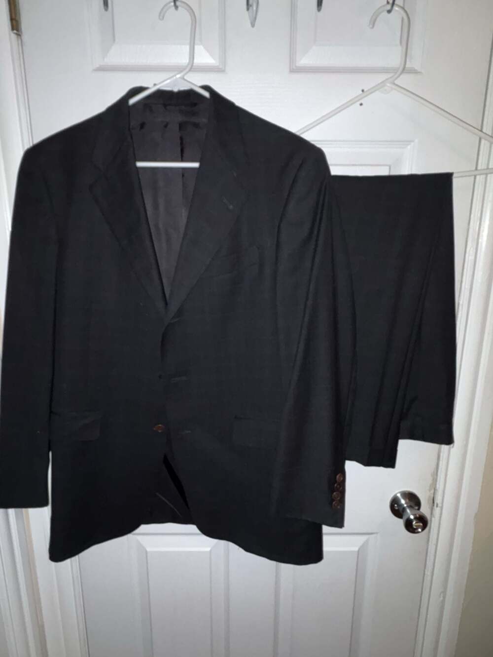 Hart Schaffner Marx Pure New Wool Black Suit Size 38R Foley's